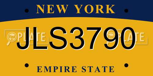 JLS3790 New York License Plate