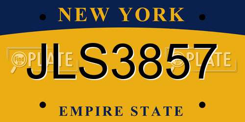 JLS3857 New York License Plate
