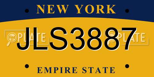 JLS3887 New York License Plate