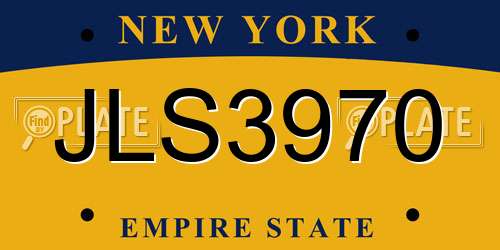 JLS3970 New York License Plate