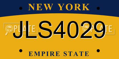 JLS4029 New York License Plate