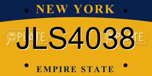 JLS4038 New York License Plate
