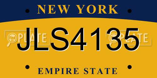 JLS4135 New York License Plate