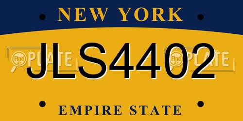 JLS4402 New York License Plate