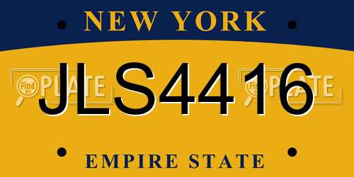 JLS4416 New York License Plate