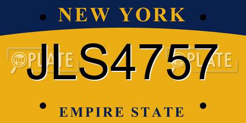 JLS4757 New York License Plate