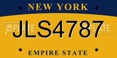 JLS4787 New York License Plate