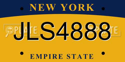 JLS4888 New York License Plate
