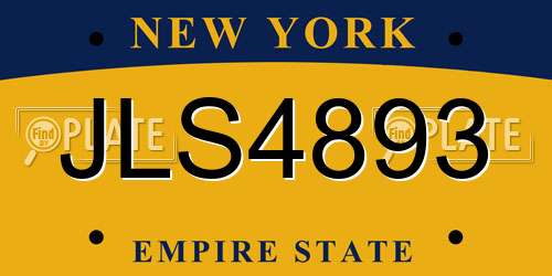 JLS4893 New York License Plate