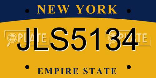 JLS5134 New York License Plate