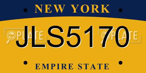 JLS5170 New York License Plate