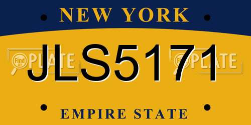 JLS5171 New York License Plate