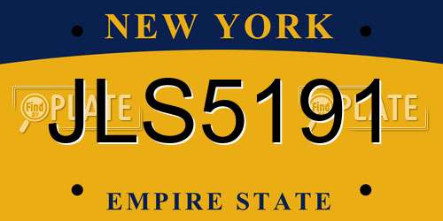 JLS5191 New York License Plate