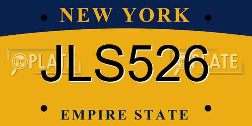 JLS526 New York License Plate