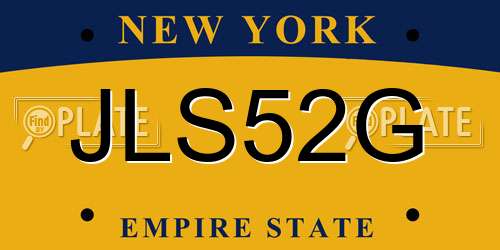 JLS52G New York License Plate