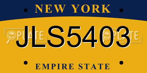 JLS5403 New York License Plate