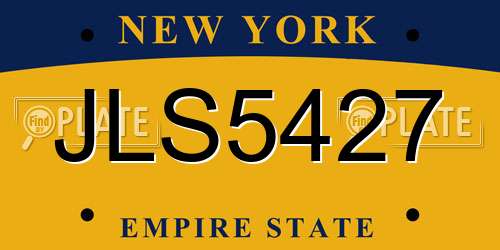 JLS5427 New York License Plate
