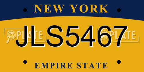 JLS5467 New York License Plate