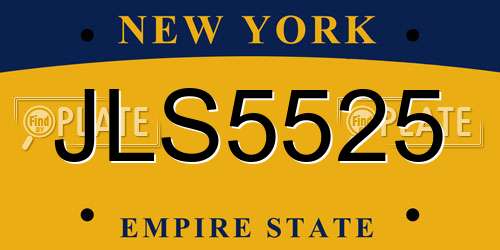 JLS5525 New York License Plate
