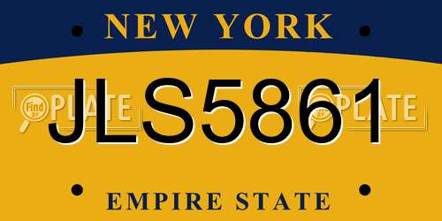JLS5861 New York License Plate