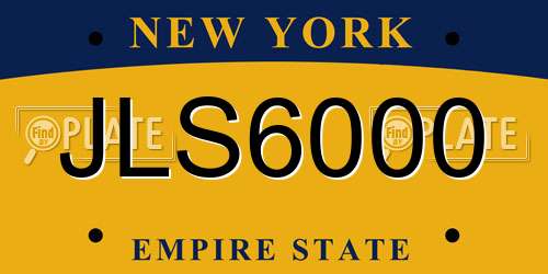JLS6000 New York License Plate