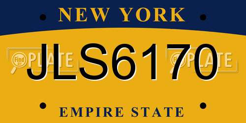 JLS6170 New York License Plate
