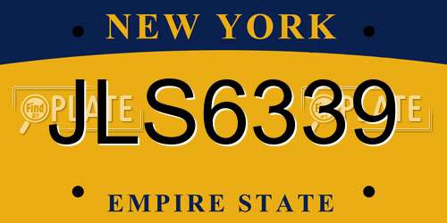 JLS6339 New York License Plate
