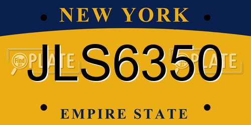 JLS6350 New York License Plate