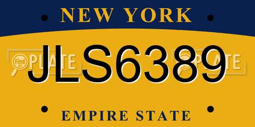 JLS6389 New York License Plate