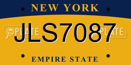 JLS7087 New York License Plate