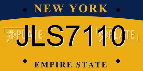 JLS7110 New York License Plate
