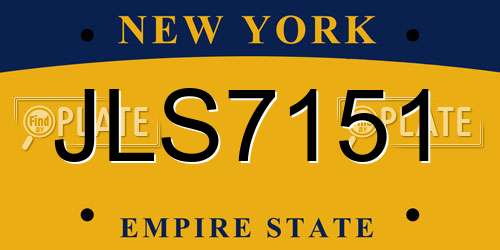JLS7151 New York License Plate