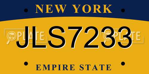 JLS7233 New York License Plate