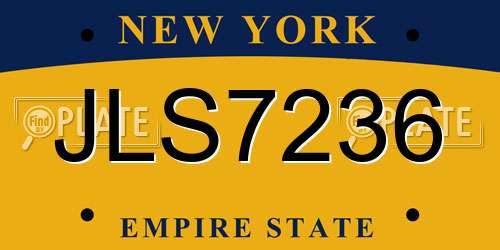 JLS7236 New York License Plate