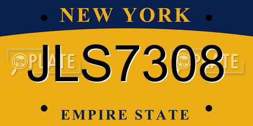 JLS7308 New York License Plate