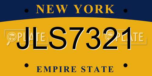 JLS7321 New York License Plate