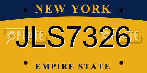 JLS7326 New York License Plate