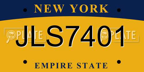 JLS7401 New York License Plate