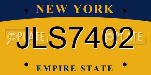 JLS7402 New York License Plate