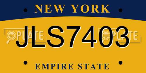 JLS7403 New York License Plate