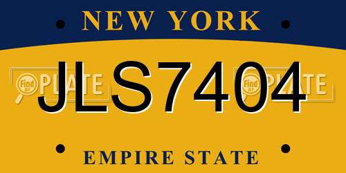 JLS7404 New York License Plate