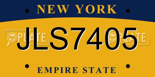 JLS7405 New York License Plate