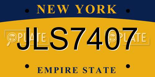 JLS7407 New York License Plate