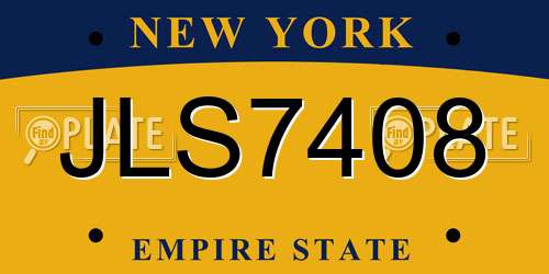 JLS7408 New York License Plate