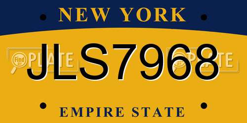 JLS7968 New York License Plate
