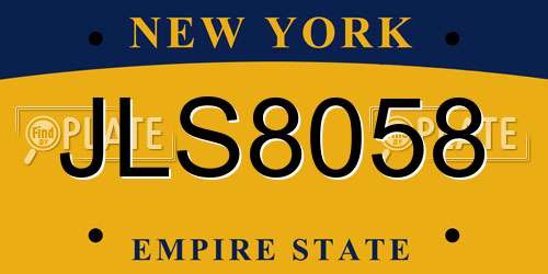 JLS8058 New York License Plate
