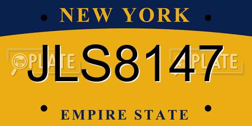 JLS8147 New York License Plate