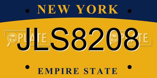 JLS8208 New York License Plate