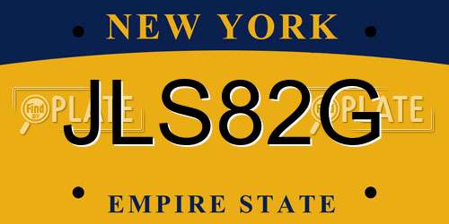 JLS82G New York License Plate