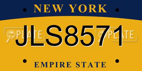 JLS8571 New York License Plate
